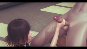 Hentai Uncensored - Sara Uses His Hand and His Pussy to Make Pleasure - Japanese Asian Manga Anime Game Porn