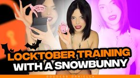 Chastity Locktober Training with a Snowbunny