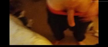 Joggers, My Big Dick in Precum Marked Underwear!