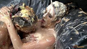 Busty hottie having some kinky fun with a brunette friend