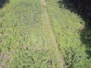 A naked jog with a drone follower