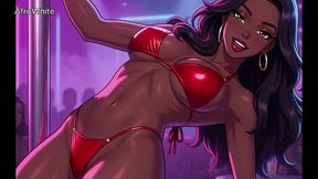 ai-generated cartoon porn - cute sexy beautiful hentai animated anime babe fucked by a black ebony dark skin big cock dude raw without condom and cum shot inside