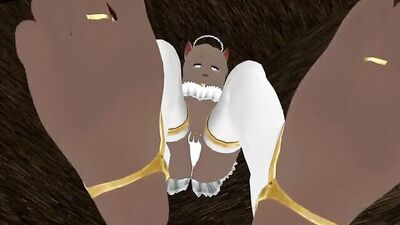 VR chat: Watch this busty cosplay babe moan while getting her feet worshipped POV style