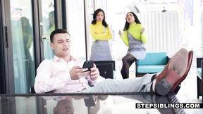 ”Stepsiblings Team up to Blow Step Sibling”