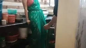 Desi bhabhi and brother-in-law lovingly in the kitchen