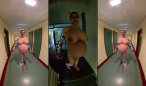 The Little Pregnant Cow Chantal with a Big Belly and Big Tits Goes for a Walk