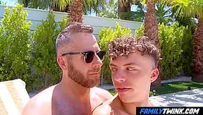 Spicy Stepdad Sizzles with His Stepson by the Pool