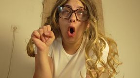 Small Penis Humiliation Boring Office Loser Comes Home to Worship My Big Tits