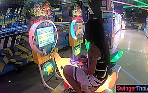 Cute amateur Thai teen masturbates with a vibrator after a day of fun