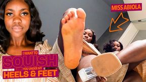 I will squish you under my heels and bare feet ( Giantess and Shrinking Fetish with Miss Abiola ) - FULL HD wmv