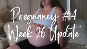 Pregnancy #4 Week 26 Update - A candid pregnancy scene featuring Pregnant Belly, Belly Fetish, Breeding Kink, & Growing Belly ft MILF Sassypantz