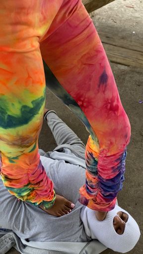 Queen Gags And Tramples Sub In Public Park