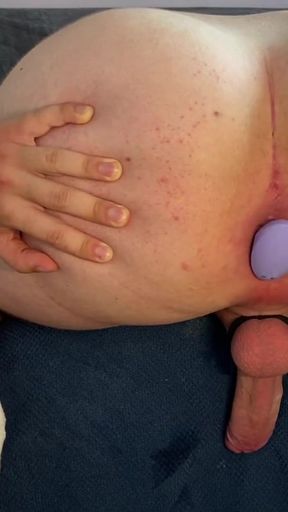 Powerful moment from &quot;Huge hands free cumshot with anal vibrator dildo&quot;