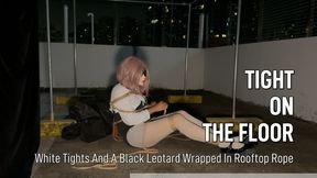 White Tights Self-Bondage On A Hidden Rooftop Floor