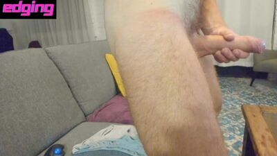 Horny chap is jerking his cock in front of the camera