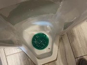 Taking A Leak In A Tall Urinal At A Gas Station