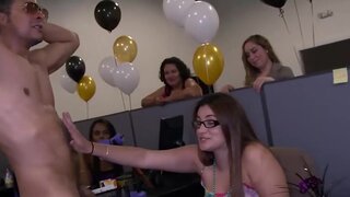 Mila Blaze is going to get off alongside other office hoes