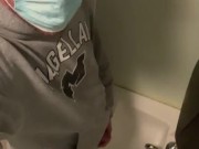 Pee Peeing In the Sink (And On His Pants and On the Floor by Accident) - Hot Guy Peeing