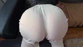 Step-sister's Sheer Pants Show Off Her Big Ass During Steamy Hookup