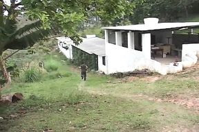 Two hunky soldiers get horny and suck and fuck each other in bed