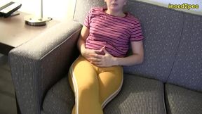 lizzy lamb needs to pee and wetting her yoga pants