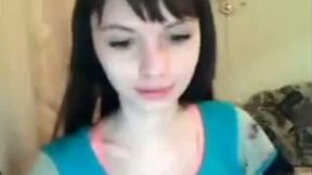 Amazing slim dark haired webcam girlie posed for me in her lingerie