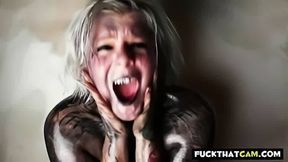 Big-Bodied Blonde Goth Babe's Solo Cam Show