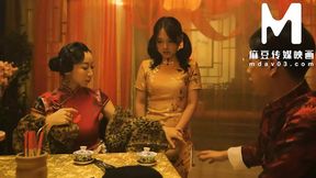 Happy New Year group sex party with teen Asian and big tit MILF