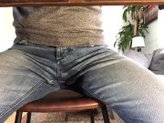 Pissed in my pants little by little and then jerked off during boring virtual work meeting