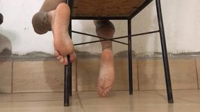 sensualizing with her feet