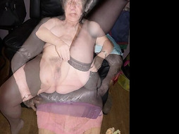 Old hairy pussies in action on public