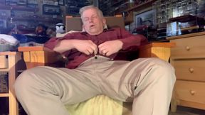 Daddy masturbating, legs up showing feet