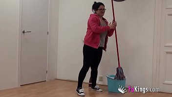 Cleaning lady was tidying up our studios, but Julius was waiting for her