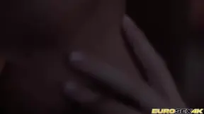 Sizzling Hungarian goddess pleasuring her huge tits with her tongue