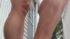 Overcast Day Barefoot and Flip Flops Outdoors Flex