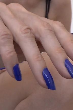 Exciting Long Dark Blue Fingernails