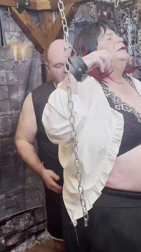 Part 1 - Domina-Satana and Lanista-Bear take me into their Dungeon for the first time   Clip 1