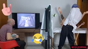 Cuckold takes wife to clandestine gynecologist for ultrasound!