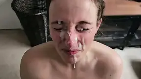 Amateur GF sucks shaft and shows thick boobs