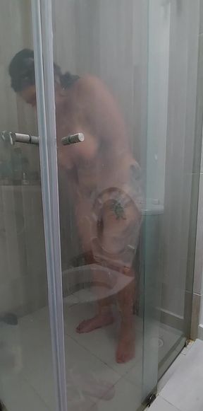 Masturbation In The Shower With Hairy Vagina
