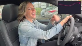 Cumming hard in public drive thru with Lush remote controlled vibrator