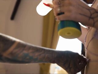 sexy Tattoo Lesbo Anal Screw + i SQUIRT on a Pornstar - Eden Ivy