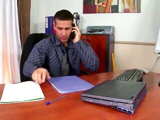 Golden-haired Secretary Bent Over Desk for Intensive Office Pounding