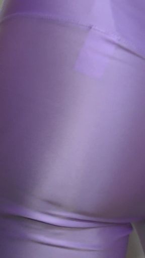 Masturbation with purple satin leggings   Clip 1