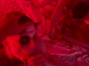The guys arranged a hot group sex on an abandoned