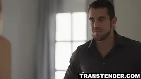 Dante drills Crystal's clenching trans hole with his huge tool