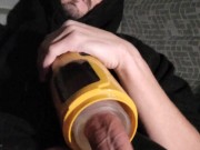 Masturbator Edging and cumming trying to get caught!