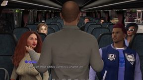 Emo college girl gets a public handjob in a bus