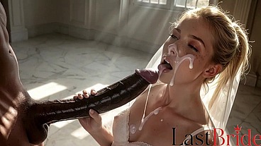 This horny married bitch cheated on her husband right on their wedding day, begging me to fuck her pussy raw [AI]
