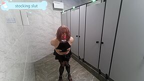 Japanese Slut Self-bondage In Public Toilet 4